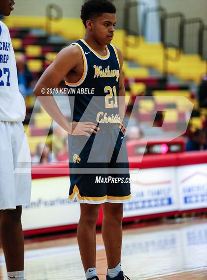 Thumbnail 3 in Hillcrest Prep vs Westbury Christian (Hoophall West Invitational) photogallery.
