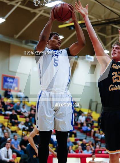Thumbnail 1 in Hillcrest Prep vs Westbury Christian (Hoophall West Invitational) photogallery.