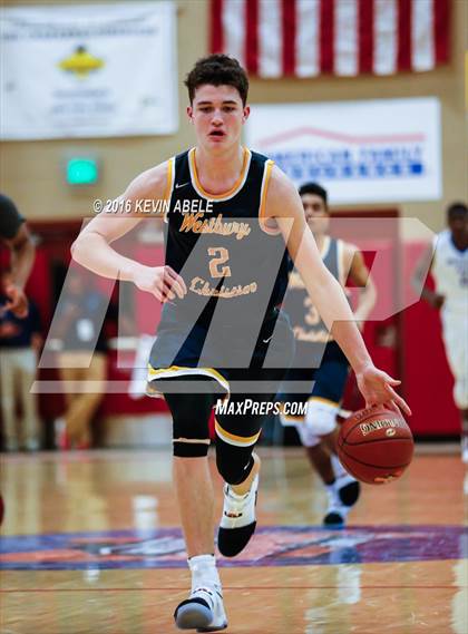 Thumbnail 3 in Hillcrest Prep vs Westbury Christian (Hoophall West Invitational) photogallery.