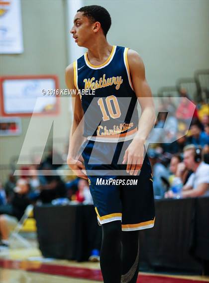 Thumbnail 1 in Hillcrest Prep vs Westbury Christian (Hoophall West Invitational) photogallery.