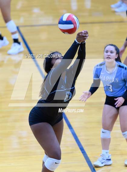 Thumbnail 1 in Harlan vs United South (NEISD Volleyball Tournament) photogallery.