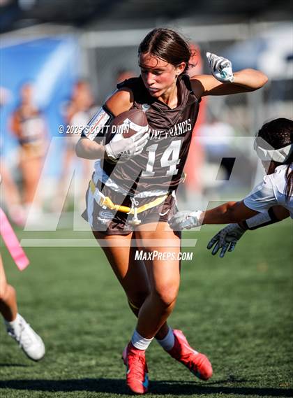 Thumbnail 2 in Saint Francis vs Branham (Milpitas Flag Football Invitational) photogallery.