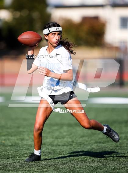 Thumbnail 2 in Saint Francis vs Branham (Milpitas Flag Football Invitational) photogallery.