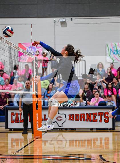 Thumbnail 3 in Mumford vs Milano (UIL Volleyball 2A D2 Bi-District) photogallery.