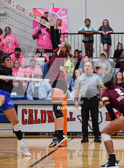 Thumbnail 3 in Mumford vs Milano (UIL Volleyball 2A D2 Bi-District) photogallery.