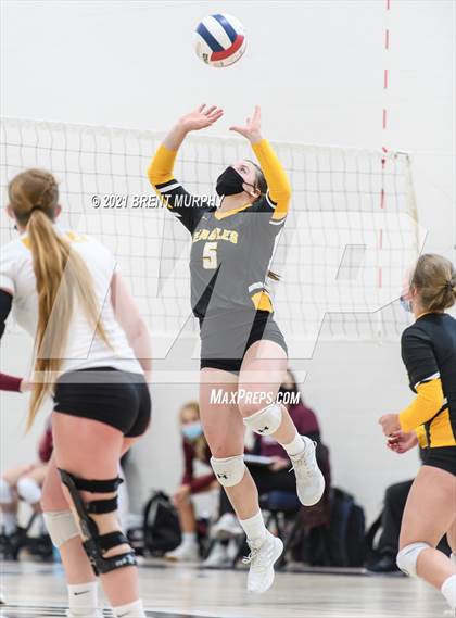 Thumbnail 3 in Thompson Valley vs. Berthoud (at Holy Family HS) photogallery.