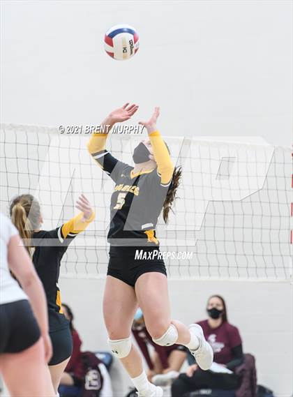 Thumbnail 3 in Thompson Valley vs. Berthoud (at Holy Family HS) photogallery.