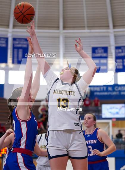Thumbnail 3 in Caston vs. Marquette Catholic (IHSAA 1A Semi-State 7) photogallery.