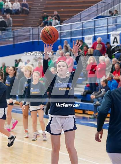 Thumbnail 3 in Caston vs. Marquette Catholic (IHSAA 1A Semi-State 7) photogallery.