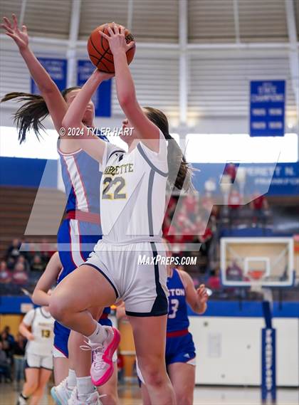 Thumbnail 3 in Caston vs. Marquette Catholic (IHSAA 1A Semi-State 7) photogallery.