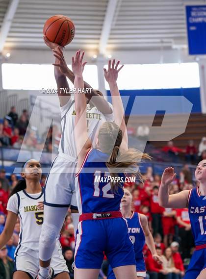 Thumbnail 1 in Caston vs. Marquette Catholic (IHSAA 1A Semi-State 7) photogallery.