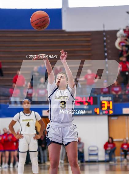 Thumbnail 2 in Caston vs. Marquette Catholic (IHSAA 1A Semi-State 7) photogallery.