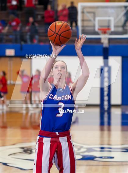 Thumbnail 2 in Caston vs. Marquette Catholic (IHSAA 1A Semi-State 7) photogallery.