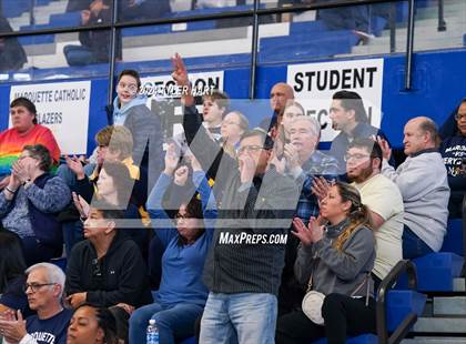 Thumbnail 3 in Caston vs. Marquette Catholic (IHSAA 1A Semi-State 7) photogallery.