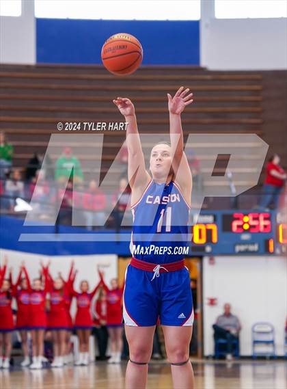 Thumbnail 3 in Caston vs. Marquette Catholic (IHSAA 1A Semi-State 7) photogallery.