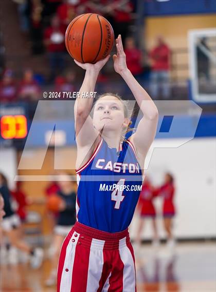 Thumbnail 2 in Caston vs. Marquette Catholic (IHSAA 1A Semi-State 7) photogallery.