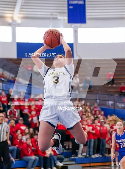 Thumbnail 1 in Caston vs. Marquette Catholic (IHSAA 1A Semi-State 7) photogallery.