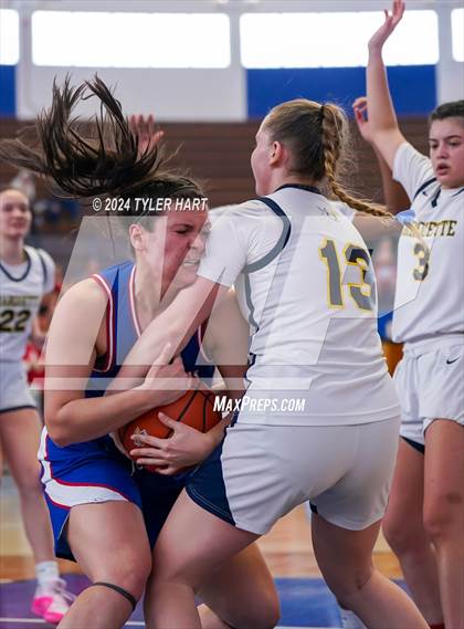 Thumbnail 2 in Caston vs. Marquette Catholic (IHSAA 1A Semi-State 7) photogallery.