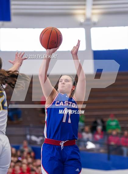 Thumbnail 3 in Caston vs. Marquette Catholic (IHSAA 1A Semi-State 7) photogallery.