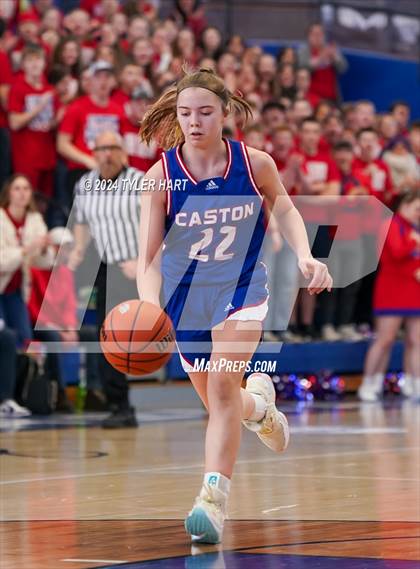 Thumbnail 3 in Caston vs. Marquette Catholic (IHSAA 1A Semi-State 7) photogallery.