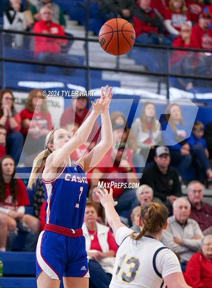 Thumbnail 2 in Caston vs. Marquette Catholic (IHSAA 1A Semi-State 7) photogallery.