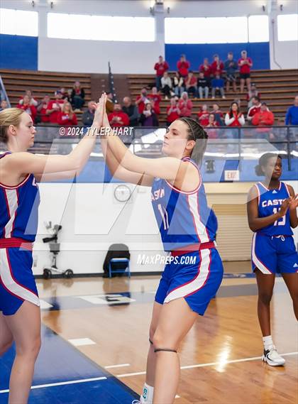 Thumbnail 3 in Caston vs. Marquette Catholic (IHSAA 1A Semi-State 7) photogallery.