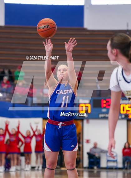 Thumbnail 3 in Caston vs. Marquette Catholic (IHSAA 1A Semi-State 7) photogallery.