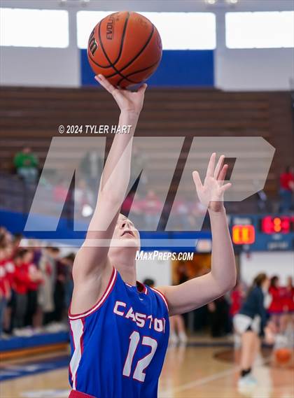 Thumbnail 1 in Caston vs. Marquette Catholic (IHSAA 1A Semi-State 7) photogallery.