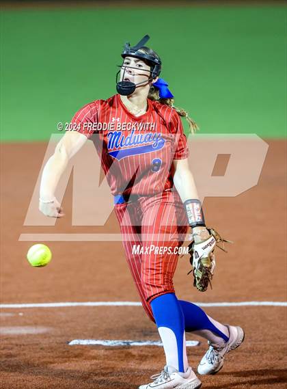 Thumbnail 1 in Midway vs. Kingwood (UIL 6A Softball Semifinal) photogallery.