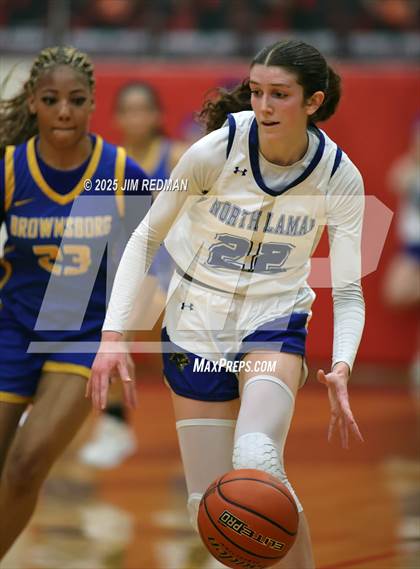 Thumbnail 2 in Brownsboro vs. North Lamar (UIL 4A D2 Area Basketball Playoff) photogallery.