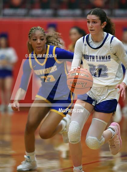 Thumbnail 3 in Brownsboro vs. North Lamar (UIL 4A D2 Area Basketball Playoff) photogallery.
