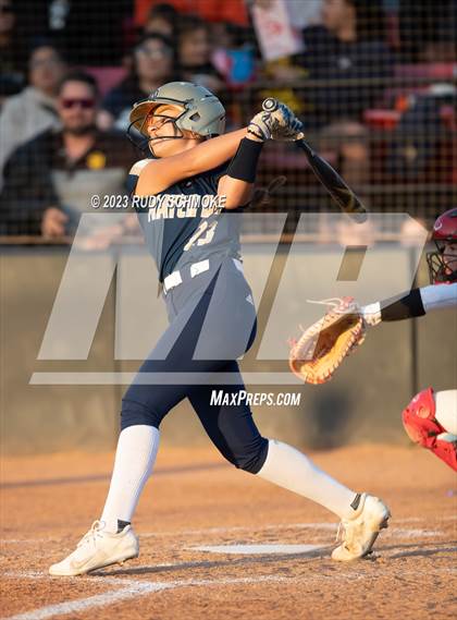 Thumbnail 1 in Otay Ranch vs. Mater Dei Catholic (CIF SDS D1 Softball Finals) photogallery.
