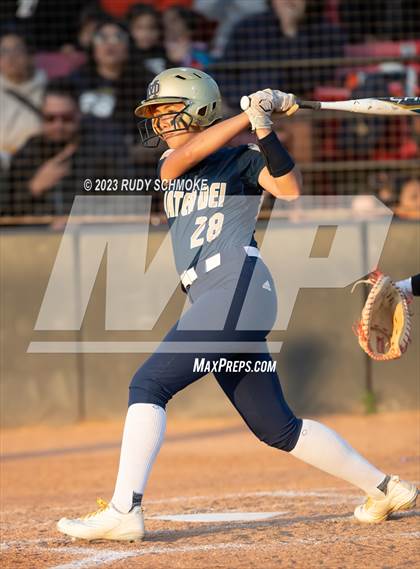 Thumbnail 2 in Otay Ranch vs. Mater Dei Catholic (CIF SDS D1 Softball Finals) photogallery.