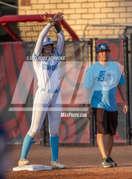 Thumbnail 2 in Otay Ranch vs. Mater Dei Catholic (CIF SDS D1 Softball Finals) photogallery.