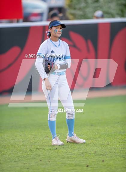 Thumbnail 2 in Otay Ranch vs. Mater Dei Catholic (CIF SDS D1 Softball Finals) photogallery.