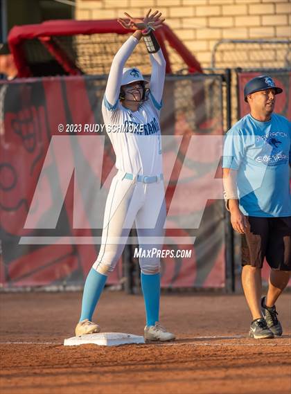 Thumbnail 3 in Otay Ranch vs. Mater Dei Catholic (CIF SDS D1 Softball Finals) photogallery.