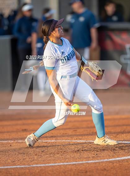Thumbnail 2 in Otay Ranch vs. Mater Dei Catholic (CIF SDS D1 Softball Finals) photogallery.