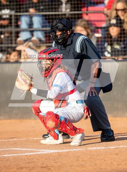 Thumbnail 1 in Otay Ranch vs. Mater Dei Catholic (CIF SDS D1 Softball Finals) photogallery.
