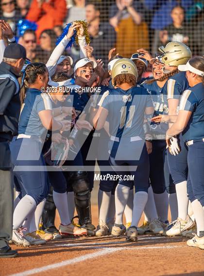 Thumbnail 1 in Otay Ranch vs. Mater Dei Catholic (CIF SDS D1 Softball Finals) photogallery.