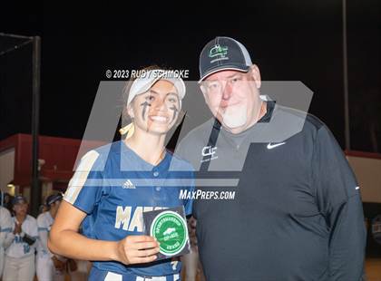 Thumbnail 3 in Otay Ranch vs. Mater Dei Catholic (CIF SDS D1 Softball Finals) photogallery.