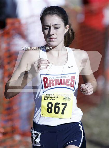 Thumbnail 1 in CIF State Cross Country Championships (D4 Girls Race) photogallery.