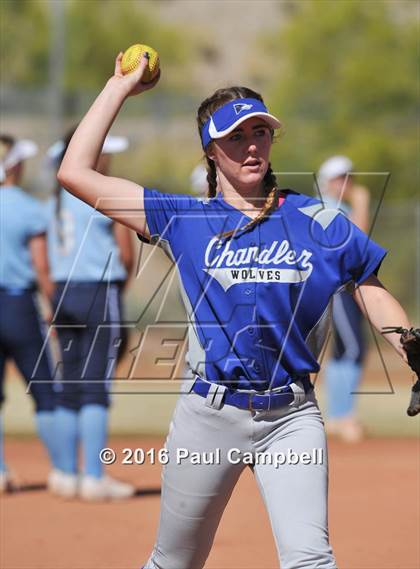 Thumbnail 2 in Chandler vs Cactus (Desert Mountain Softball Invitational) photogallery.