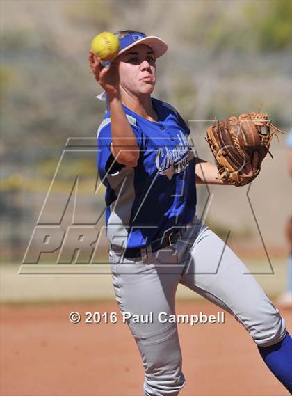 Thumbnail 1 in Chandler vs Cactus (Desert Mountain Softball Invitational) photogallery.