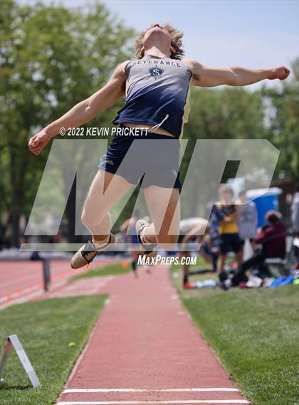 Thumbnail 3 in CHSAA Track & Field 3A Championships (Boys Long Jump) photogallery.