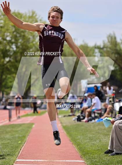 Thumbnail 3 in CHSAA Track & Field 3A Championships (Boys Long Jump) photogallery.