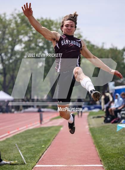 Thumbnail 3 in CHSAA Track & Field 3A Championships (Boys Long Jump) photogallery.