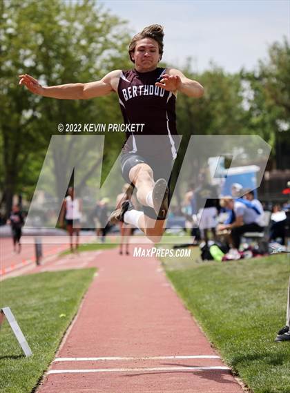 Thumbnail 3 in CHSAA Track & Field 3A Championships (Boys Long Jump) photogallery.