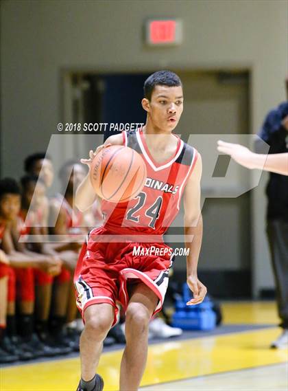 Thumbnail 3 in San Bernardino vs. Chaparral (Rancho Christian Basketball Showcase) photogallery.