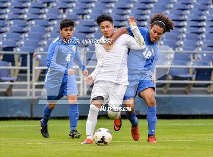 Thumbnail 1 in San Pasqual vs Patrick Henry (Soccer at the Q) photogallery.