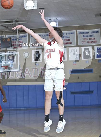 Thumbnail 2 in Moore Catholic vs LaSalle Academy (CHSAA Spring Tounament) photogallery.